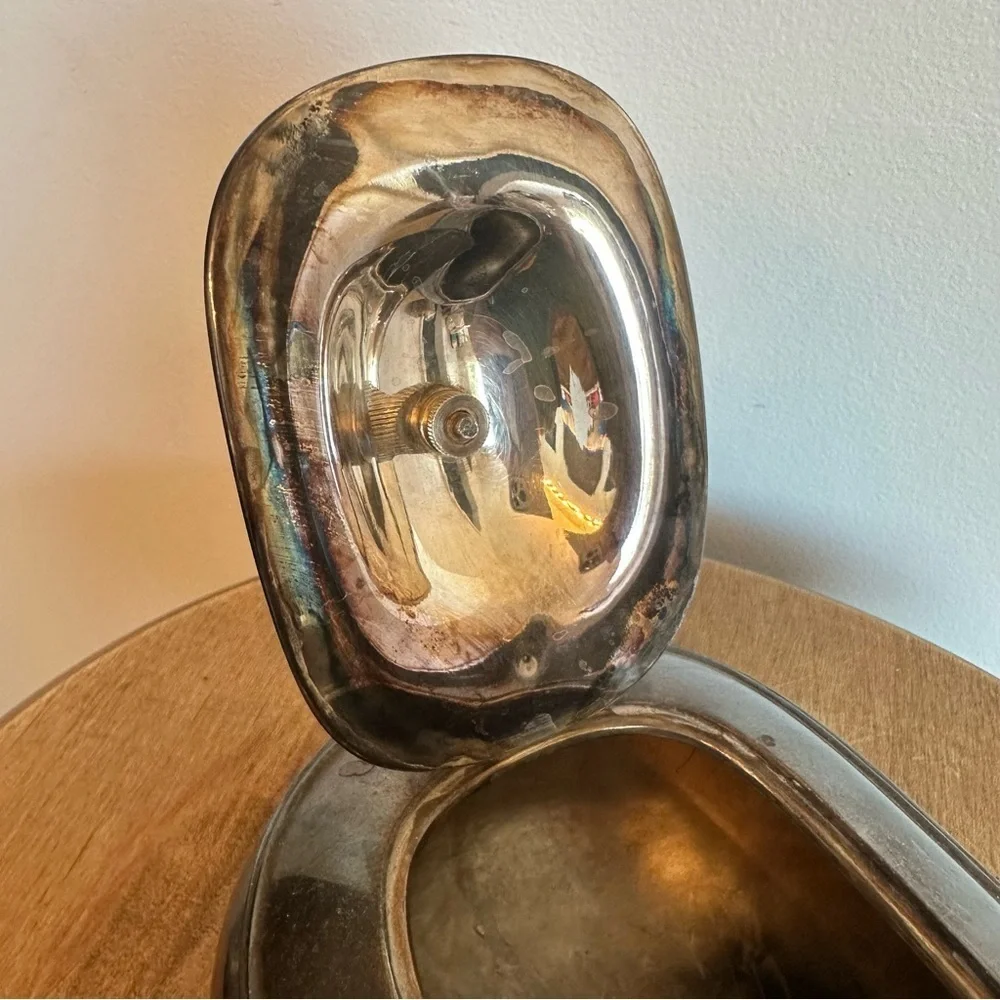 Vtg Silver Plated Sheffield Design  Kettle Tea Patina Nickel England Engraved M - Picture 9 of 16